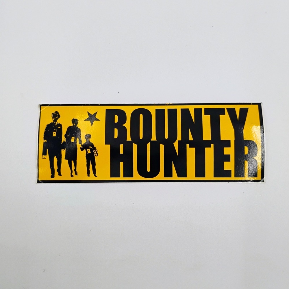Bounty Hunter Streetwear Vinyl Sticker Black Yellow Logo Graphic Decal RareVtg